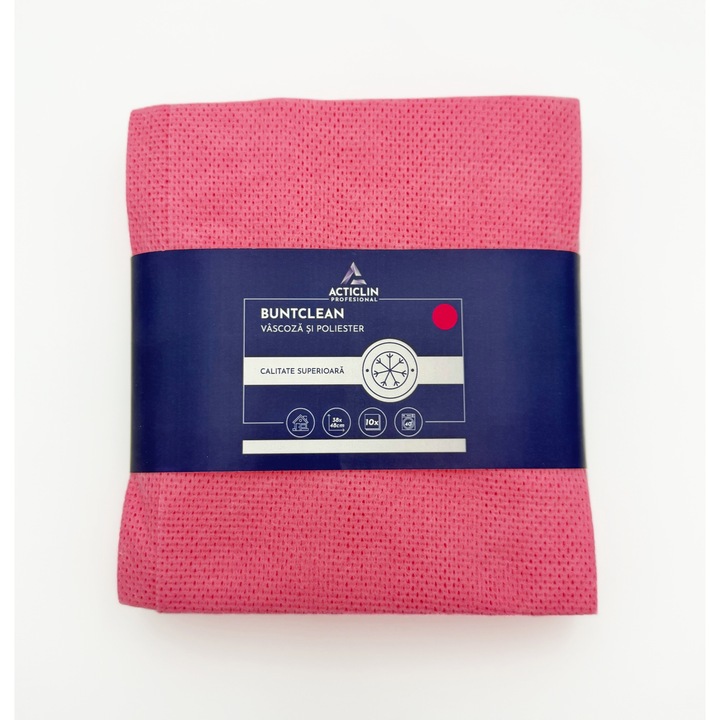 Lavete profesionale Acticlin Buntclean Color – industrie alimentara, absorbtie mare, 10 buc, Rosu