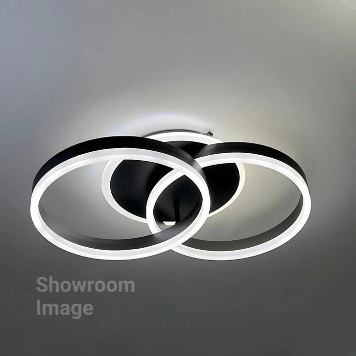 Lustra LED cu telecomanda RIGA LT511/30+30BK 55 W, 3*LED, 47*30*11.5, IP20, Lumina dimabila, Negru