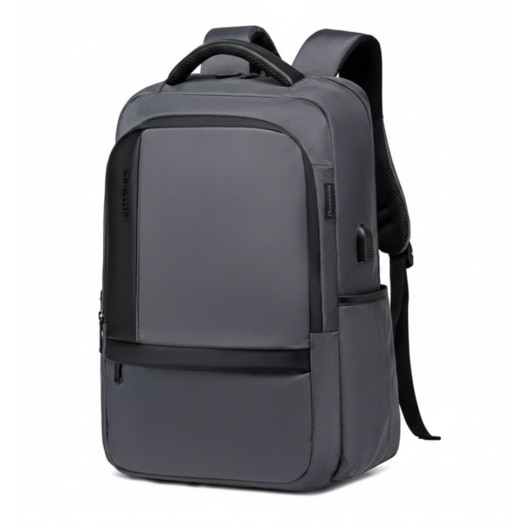 Rucsac laptop Bestbag 17 "3", impermeabil, cu USB, compartimente multiple, gri