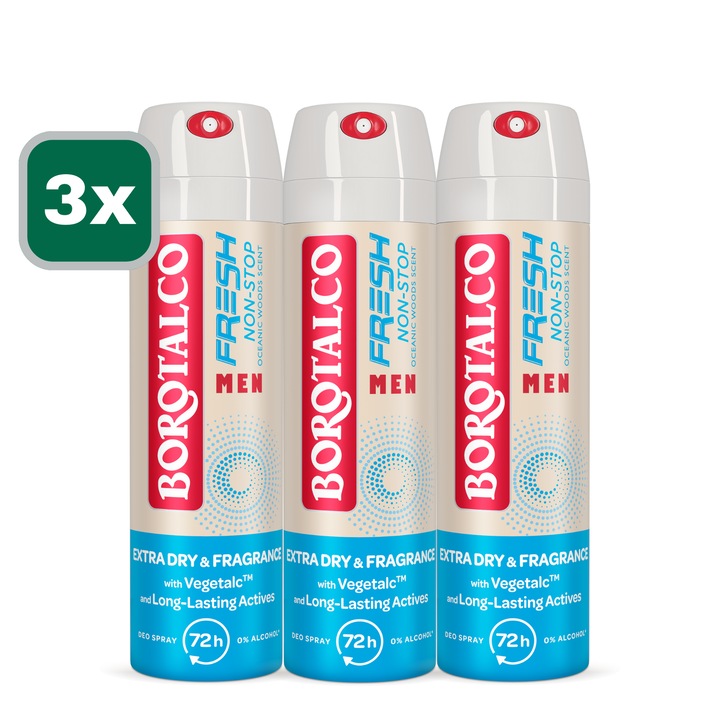 Deodorant Spray Borotalco Men Fresh 150ml x 3 bucati