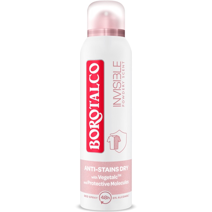 Deodorant Spray Antiperspirant Borotalco Invisible Pink, 150 ml