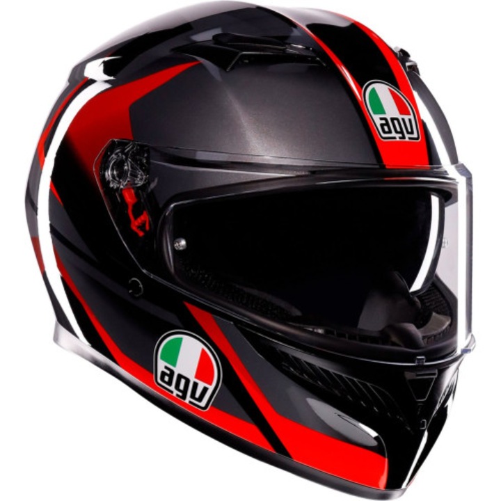 Casca AGV K3 e2206 - striga Culoare: black/grey/red S
