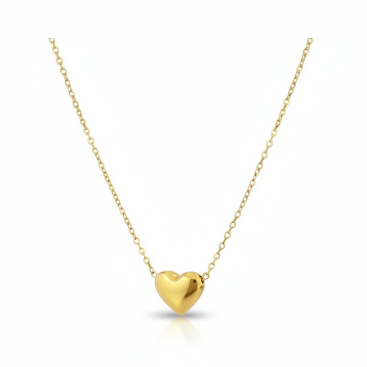 Colier din inox auriu, 40+5 cm, pandantiv 1,7x1,5 cm