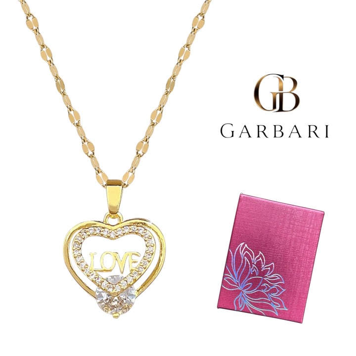 Colier dama, zirconie, auriu, 40cm+5cm ajustare