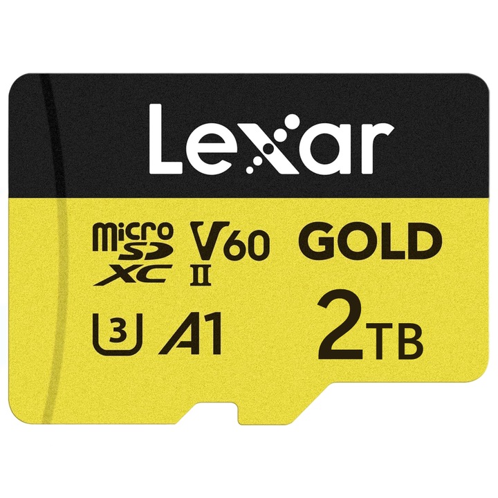 Карта памет MicroSD Lexar 2TB UHS-II U3 V60, включен адаптер, черна