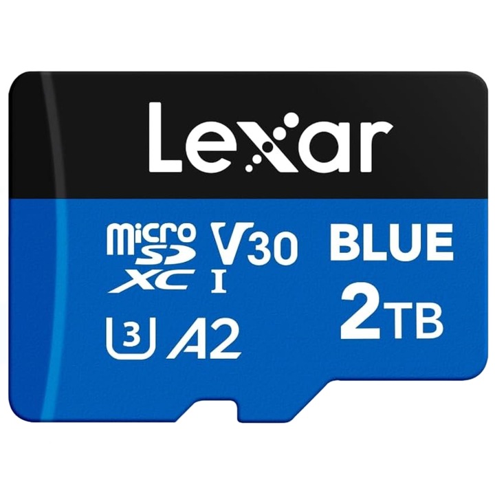Карта microSDXC 2TB Lexar с адаптер, скорост на четене 100MB/s, UHS-II U3, V30, A2