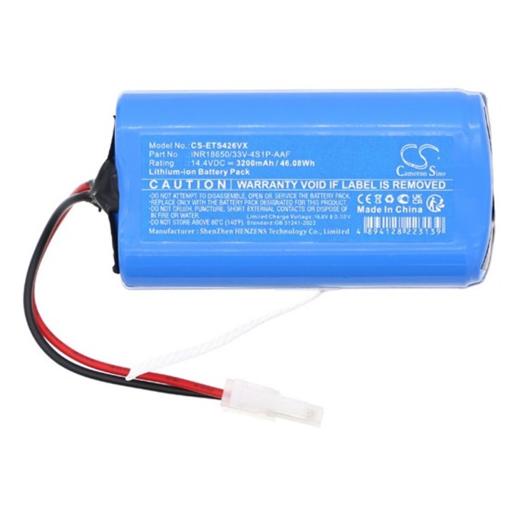 Cameron sino li-ion akkumulátor, 14, 4v, 3200mAh, kompatibilis eta inr18650, 33v-4s1p-aaf kék-vel