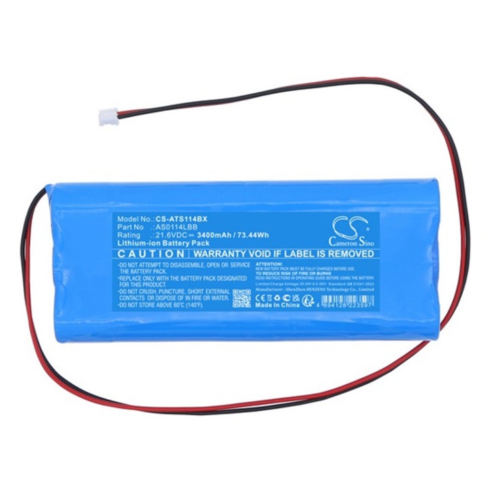 Cameron sino li-ion akkumulátor, 21, 6v, 3400mAh, kompatibilis autoslide as0114lbb kék-vel