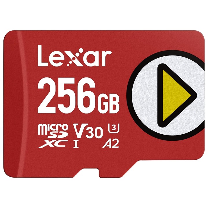 Lexar 256GB MicroSDXC memóriakártya, A2, 100MB/s, SD adapterrel, víz- és ütésálló
