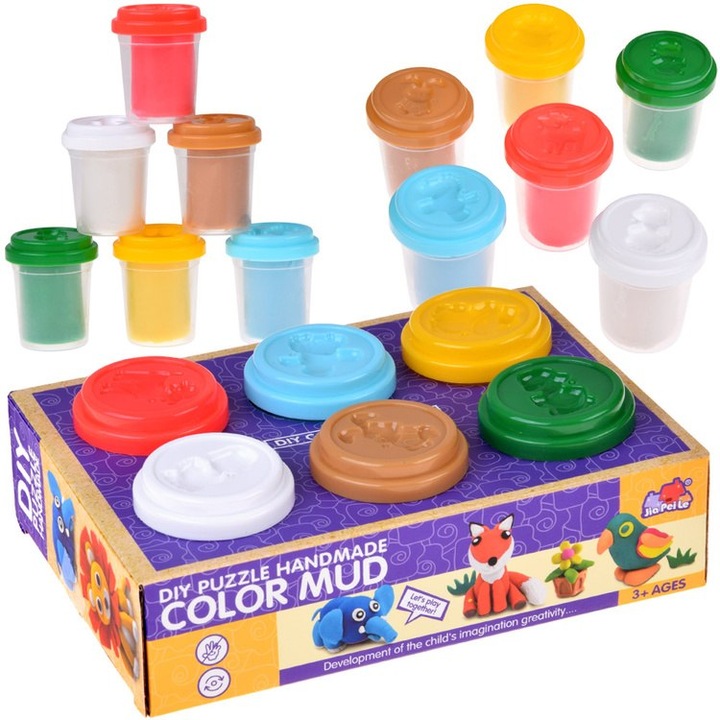 Set plastilina 6 culori, JOKOMISIADA, foarte moale, non-toxic, mix culori