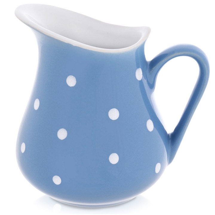 Carafa ceramica Artemis, 480 ml, albastra cu model, 13,5x10,5x13 cm