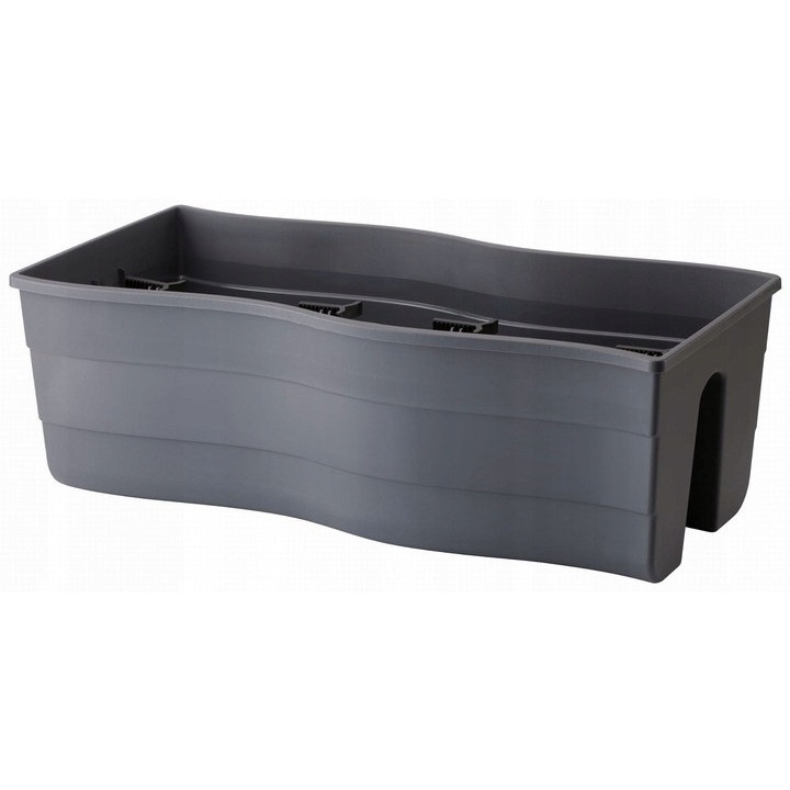 Skrzynka balkonowa Fala, Galicja, 60cm, grafit, design modern, rezistent la intemperii, 1 set