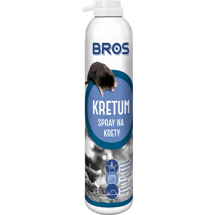 Spray repelent Bros Kretum 400ml, pentru cartite si vulpi, efect dupa 24 ore, aplicare cu furtun