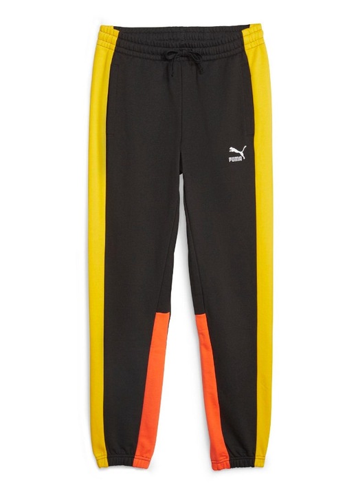 Puma, Pantaloni sport cu model colorblock Classics Block, Negru