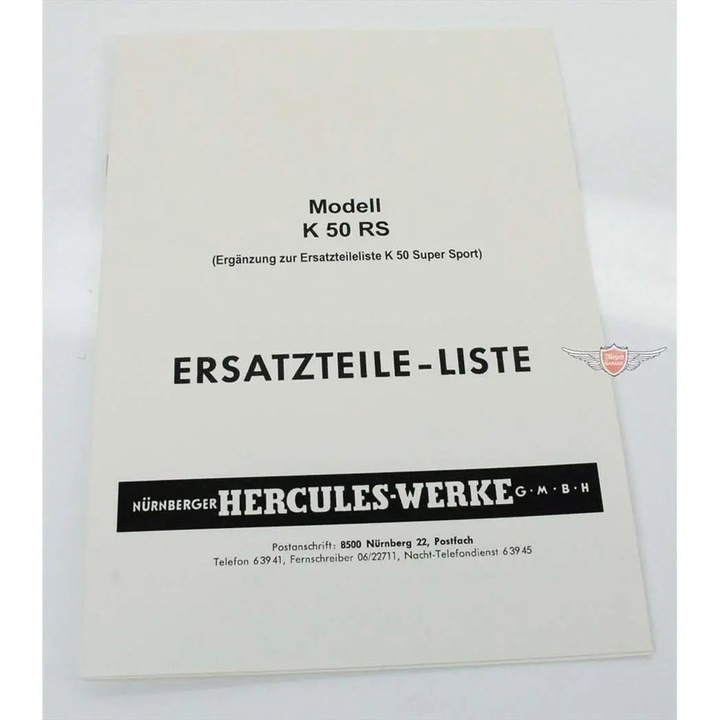 Alkatrészkatalógus kiegészítés a Hercules K 50 Super Sporthoz MG00086194