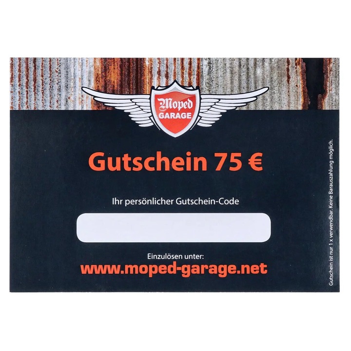 Ajándékutalvány 75.- € a Moped Garagetól MG00086190