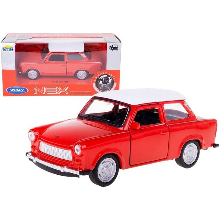 Fém kisautó Dromader Trabant 601, 1:34, többszínű, elérhető készlet