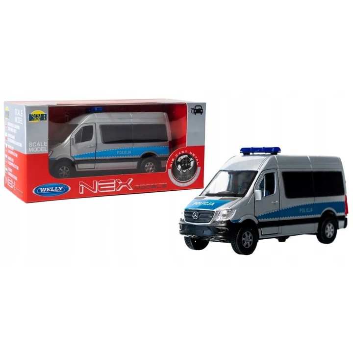 Количка, WELLY, 1:34, прецизни детайли, метал, 12x5x4,5 см, многоцветна