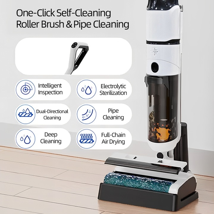 Pulverizator manual fara fir 2 in 1, model alb pentru casa cu detectare si functionalitate LED, pulverizator puternic de 12000pa, 2 in 1, pulverizator manual fara fir, model alb pentru casa cu detectare si functionalitate LED