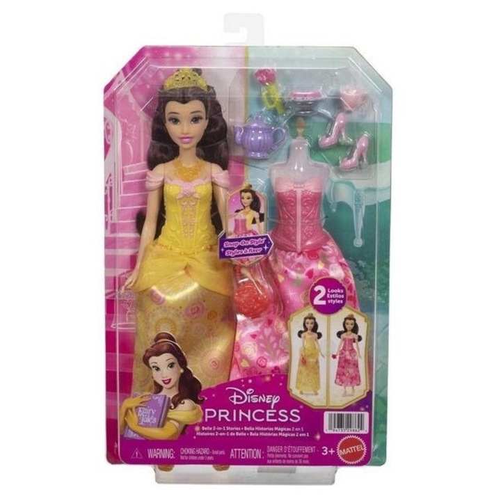 Disney Hercegnő Bella 2 az 1-ben baba, Mattel