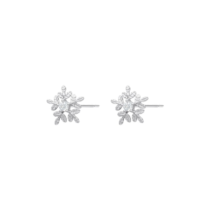 Cercei dama, CK, argint 925, moissanite, 8.5x11mm, design elegant