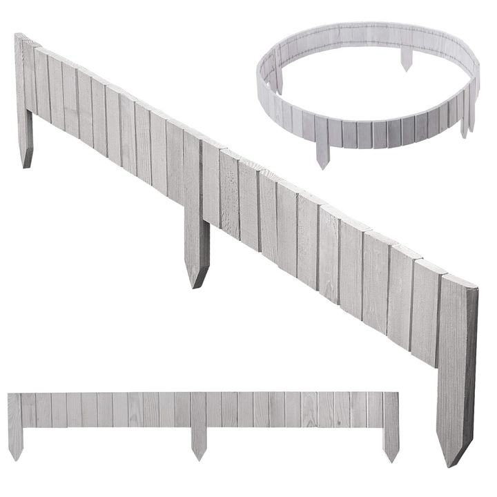 Gard din lemn KADAX, 10x115cm, alb, montaj usor, rezistent