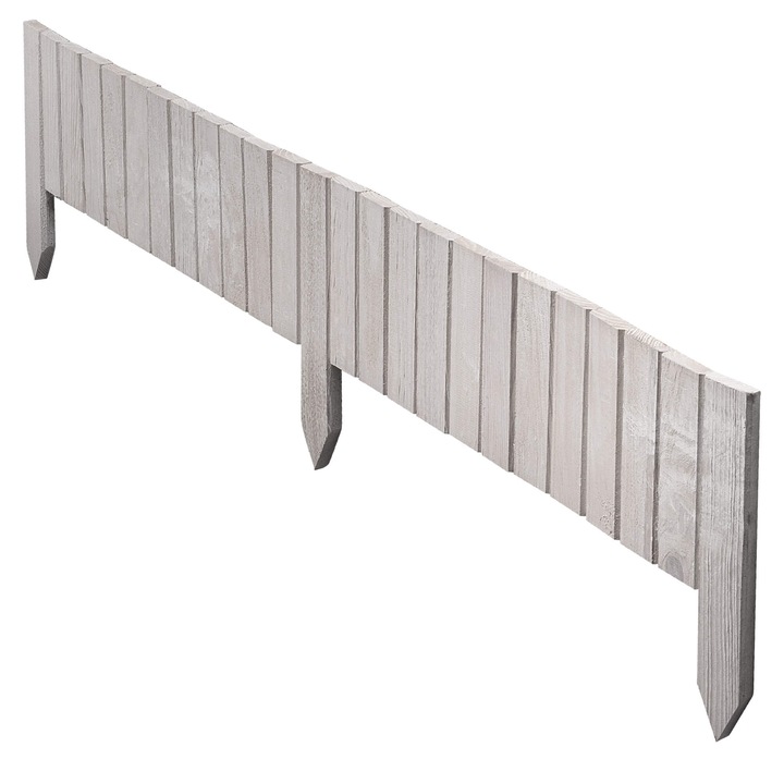 Gard din lemn KADAX 115x15cm alb, flexibila, usor de montat