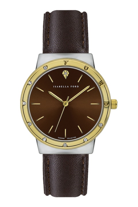 Isabella Ford, Ceas cu o curea din piele, Auriu, Negru