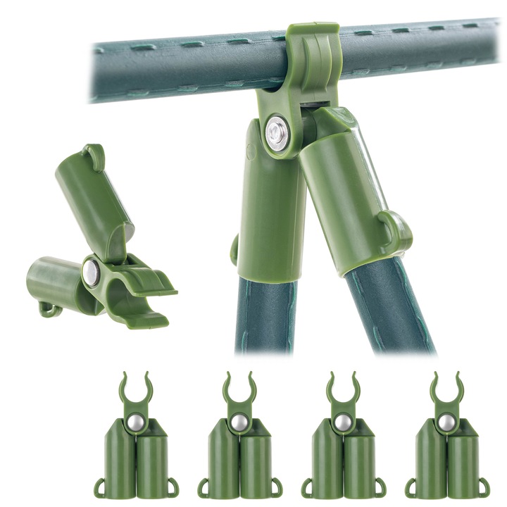 Conectori stalpi gradina Kadax, set 4 buc, pentru stalpi de tomate, 11mm, plastic, rezistent la intemperii