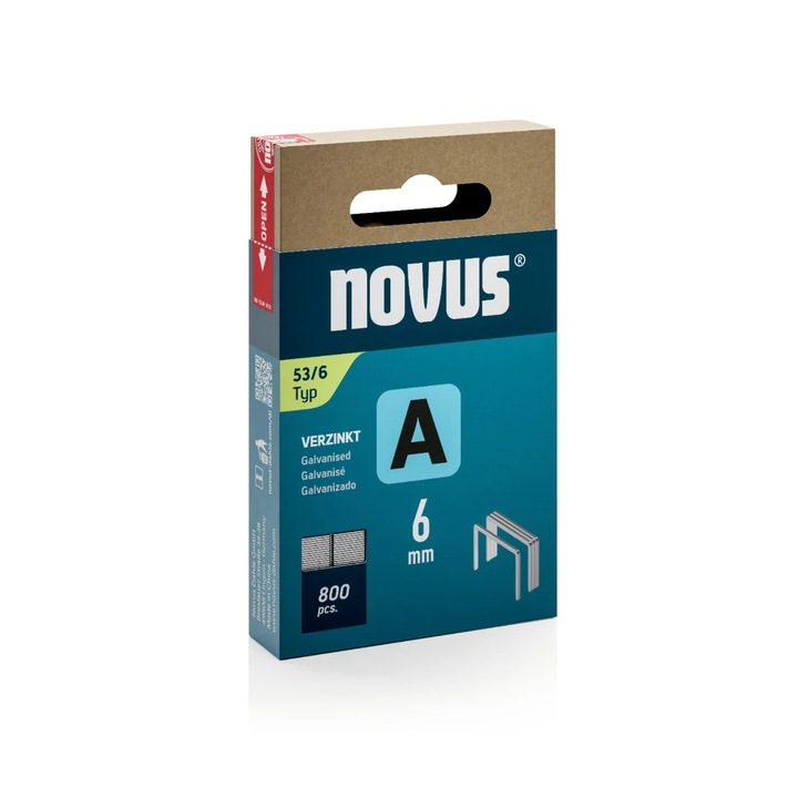 Скоби Novus A 53, 6 мм, комплект 800 броя