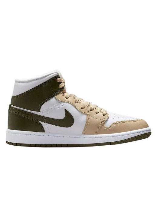 Pantofi sport dama Nike WMNS AIR JORDAN 1 MID, Piele ecologica, Alb, Alb