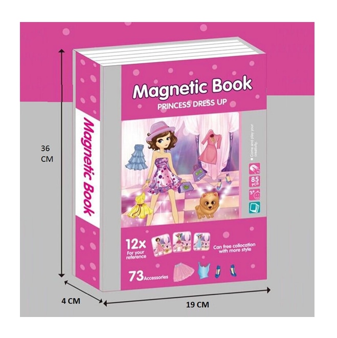 Carte magnetica puzzle pentru fete, Imbraca Printesa - Magnetic
