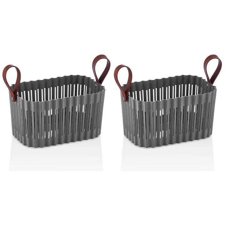 Cosuri de depozitare Sungroup, 23x32x18cm, 10l, antracit, set 2 piese