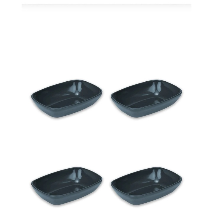 Bol patrat pentru mic dejun, Sungroup, 18x14x4cm, Albastru