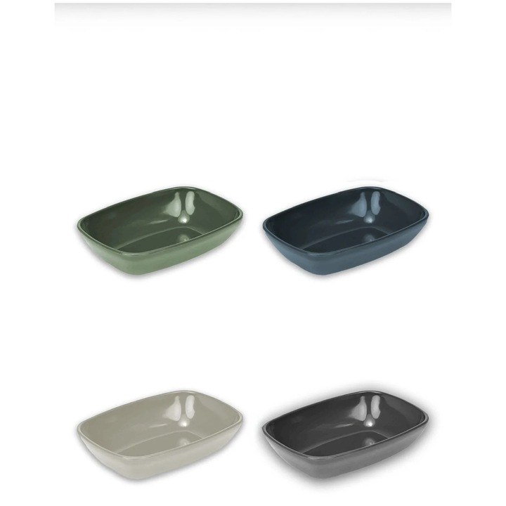 Set 4 Boluri Patrate, Sungroup, 18x18x4cm, verde, somon, antracit, latte