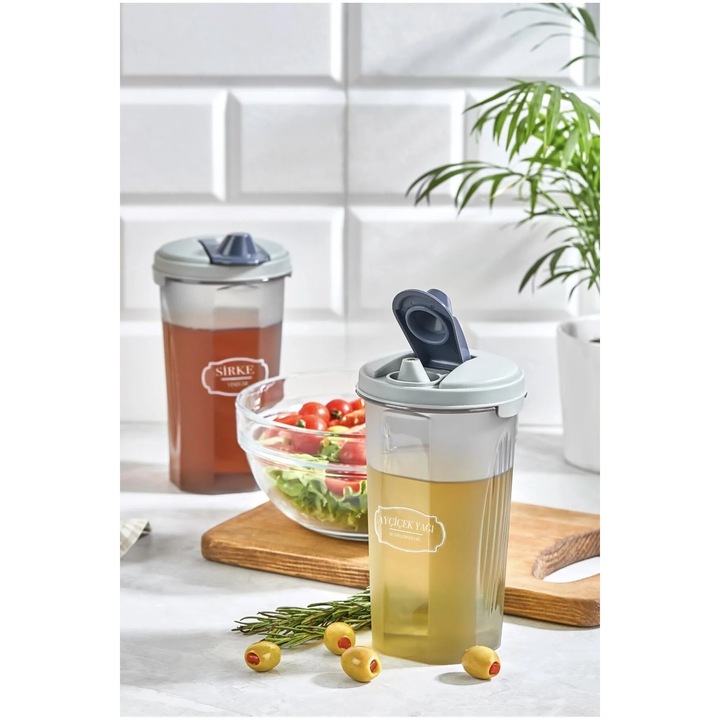 Sticle pentru ulei si otet SYMBOL, 500 ml, 17.5x9x9 cm, set 2 bucati