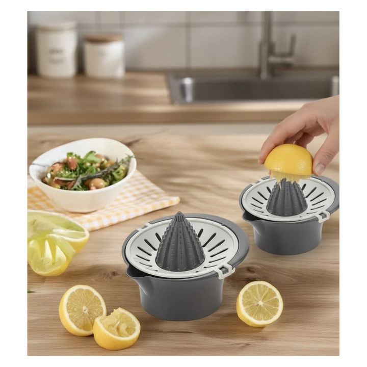 Комплект цитрус преси, Sungroup, големи и малки размери, 18x14x7cm, 11x10x10cm, антрацит