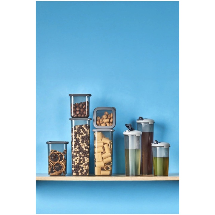 8 db tárolódoboz készlet fedéllel, Sungroup, 2L/1.6L/1.2L/0.8L/0.4L/1L/0.75L/0.50L