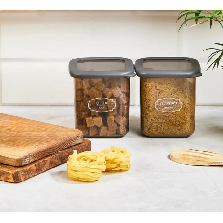 Cutie alimentara, Sungroup, 800 ml, transparent, 11.5x11x11cm, set de 2 bucati