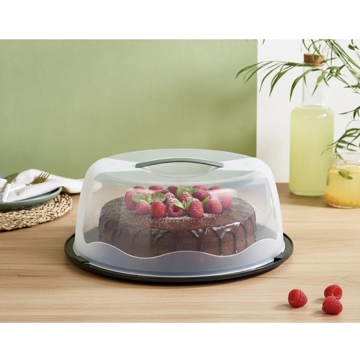 STAR XL kerek élelmiszeres doboz, Sungroup, 35.5x35.5x15cm, antracit