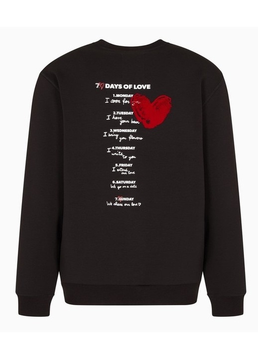 Унисекс блуза EA7 TRAIN 7.CUORE U T-TOP CN COPL ST, Памук, Черен, Черен
