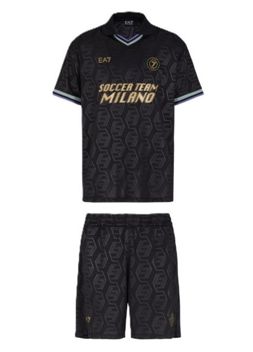 Compleu barbati EA7 M TEE/SHORTS KIT GRAPHIC MATCH PL, Poliester, Negru, S INTL