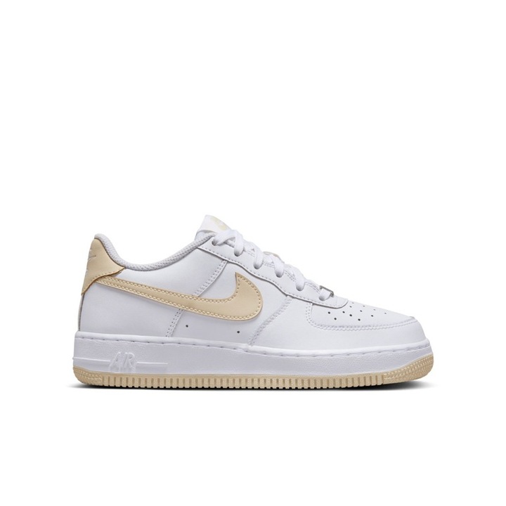 Pantofi sport copii Nike AIR FORCE 1 BG, Piele ecologica, Alb, Alb