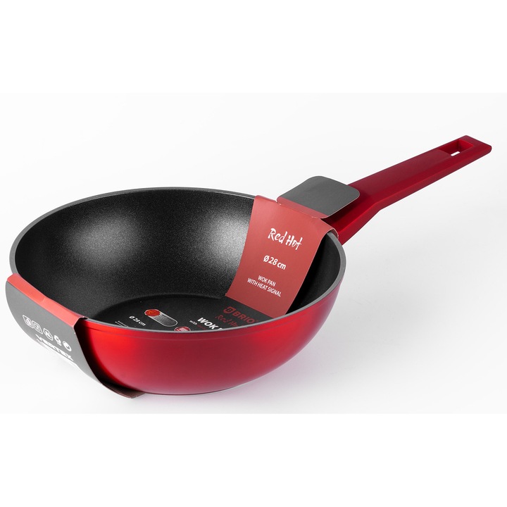 Алуминиев тиган Brio Red Hot, WOK Ø28см с незалепващо покритие, индукция