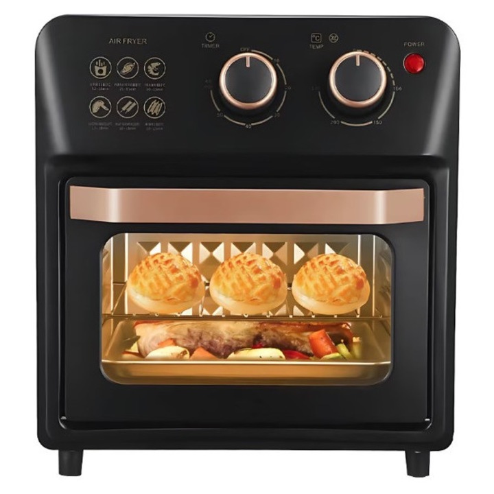 S18 forrólevegős fritőz, sütő típusú, üvegablakos, 12 literes űrtartalom, 1360W