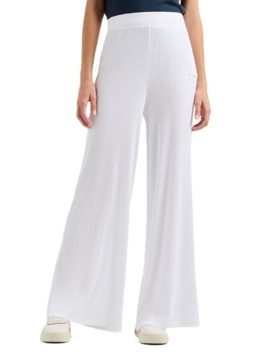 Pantaloni dama EA7 W RIBBED PANTS OH, Viscoza, Alb, M INTL