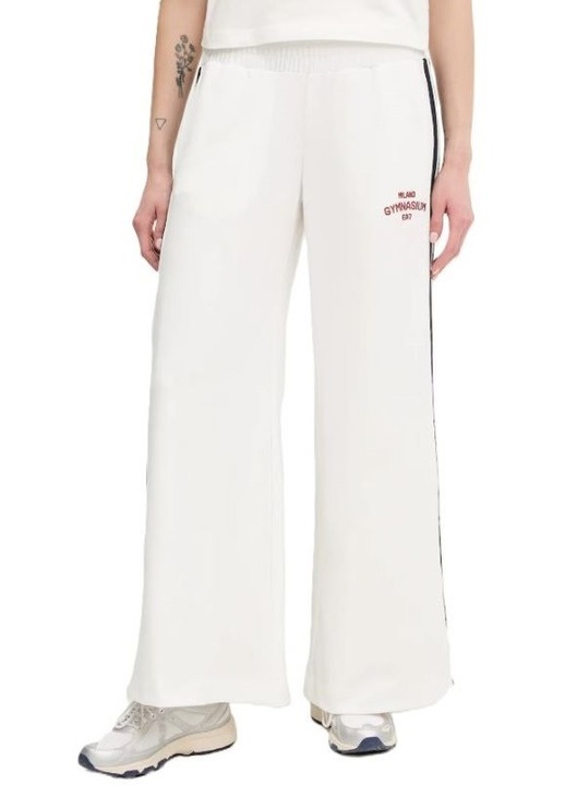 Pantaloni dama EA7 W PANTS OH, Poliester, Alb, Alb