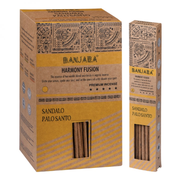 Betisoare parfumate BANJARA, cu Palo Santo & Lemn de Santal, set, 0,046 kg