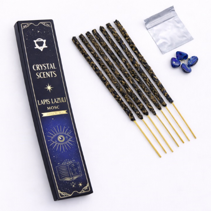 Illatos füstölőpálcika Lapis Lazuli-val, 10 darab, pézsma, SAVONIA