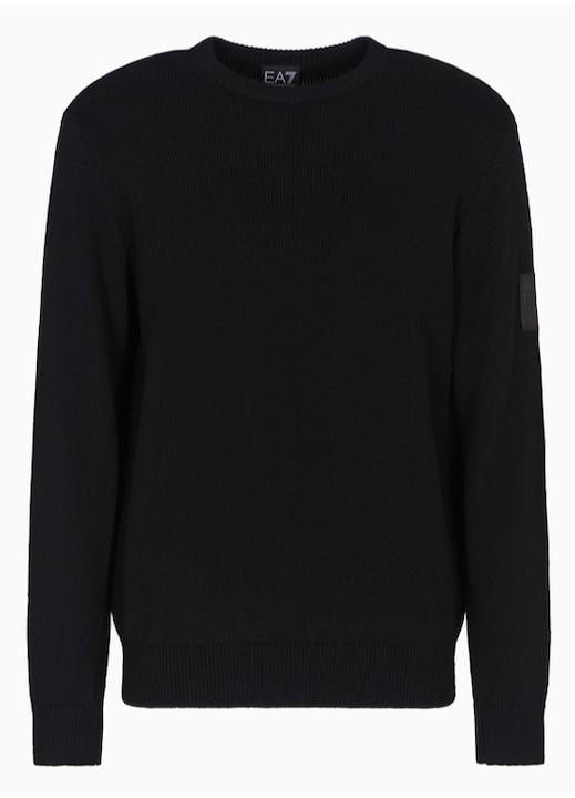 Pulover barbati EA7 MOUNTAIN M APRES SKI KNITTED CN, Lana, Negru, Negru